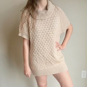Camaieu Tan T-Shirt Cowl Neck Sweater Dress